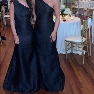Black one shoulder gown